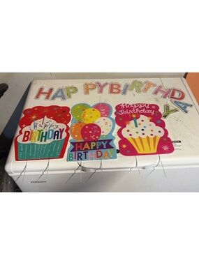 Happy Birthday decorations - signs and banner